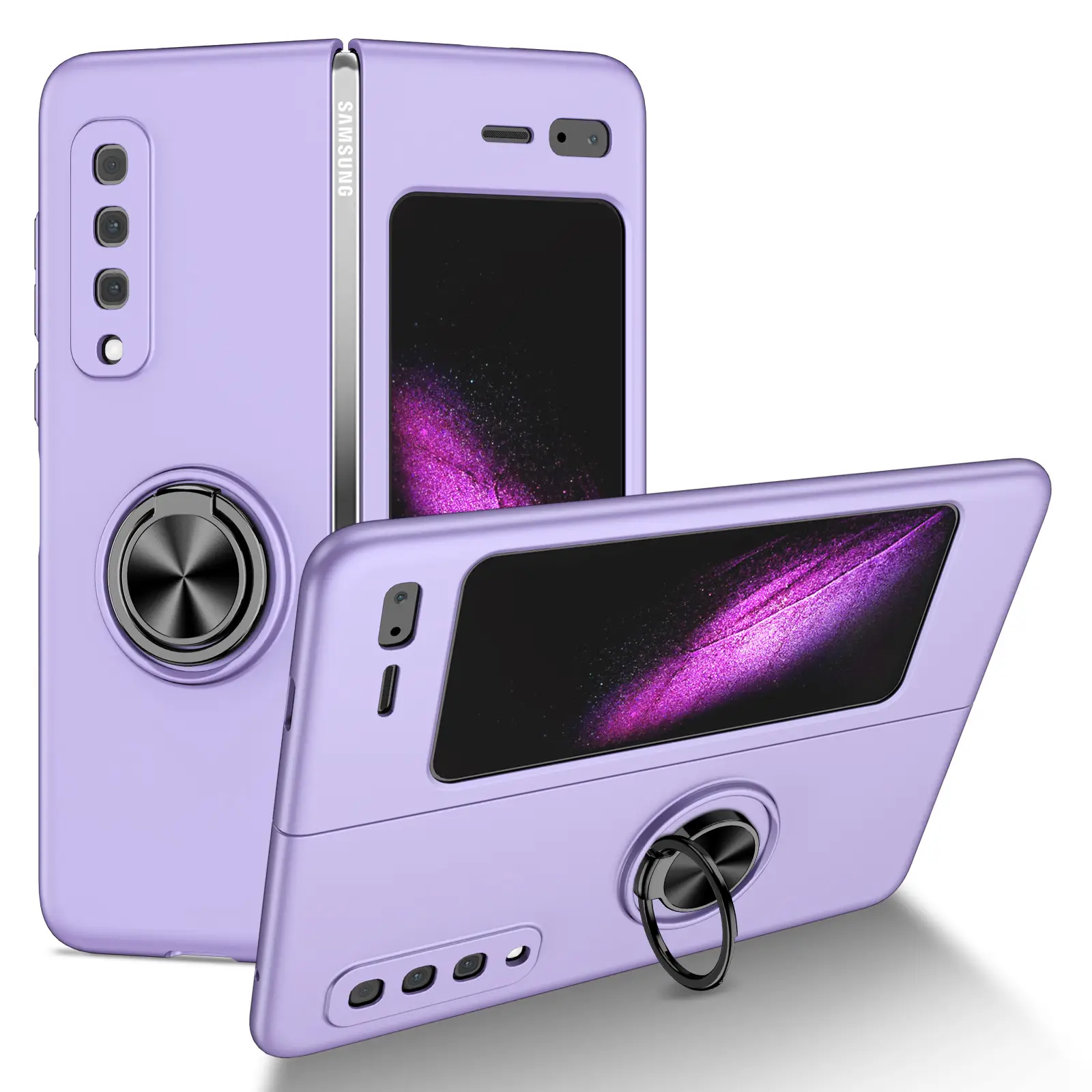 Folding Phone Case Ring Holder Shockproof Protective Cover