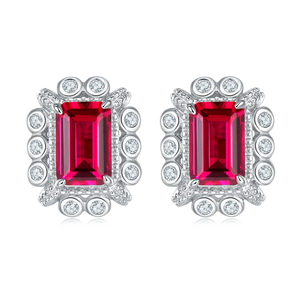 S925 Silver 2.2g Platinum Plated 1.6ct Lab-Created