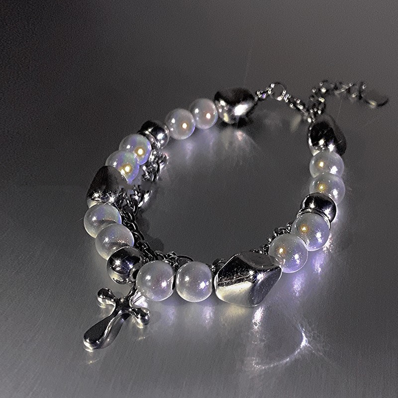 Title 3, Multi Panel Reflective Pearl Bracelet