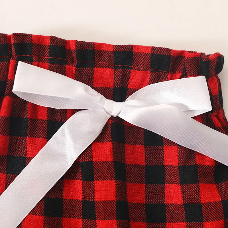 Three-piece Dress Plaid Trousers Bow Tie