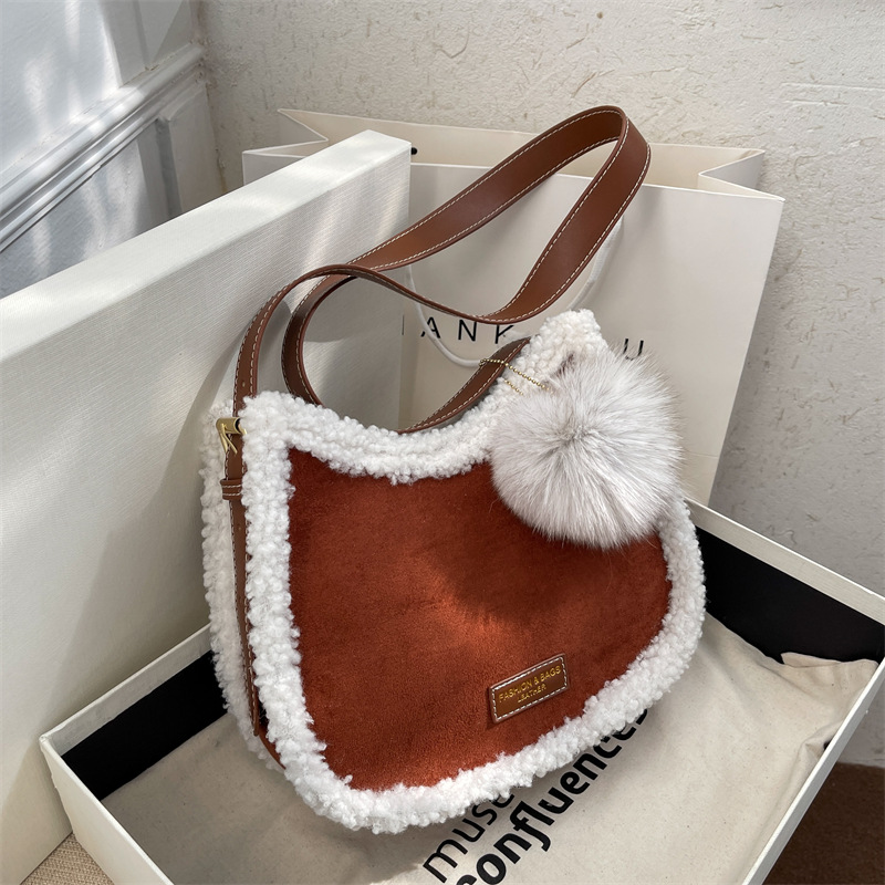 Lamb Fleece Personalized Frosted Small Round Bag