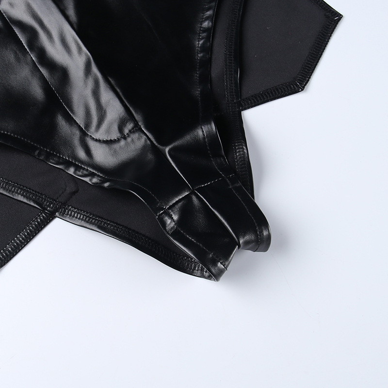 Autumn And Winter High Waist Sheath PU Leather Base Shorts