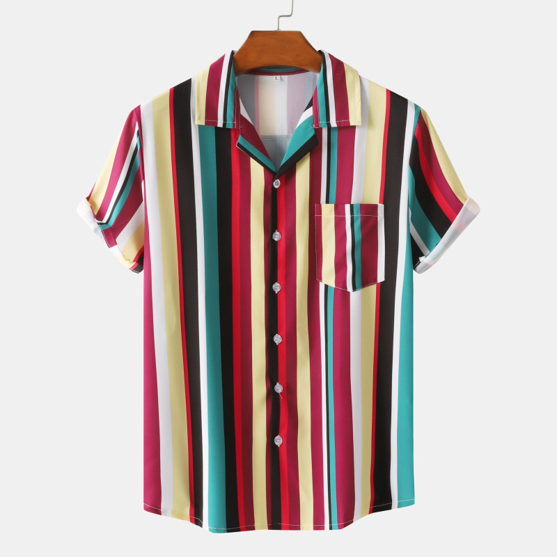 Title 5, Mens Casual Loose Fashion Stripes Short Sleeve...