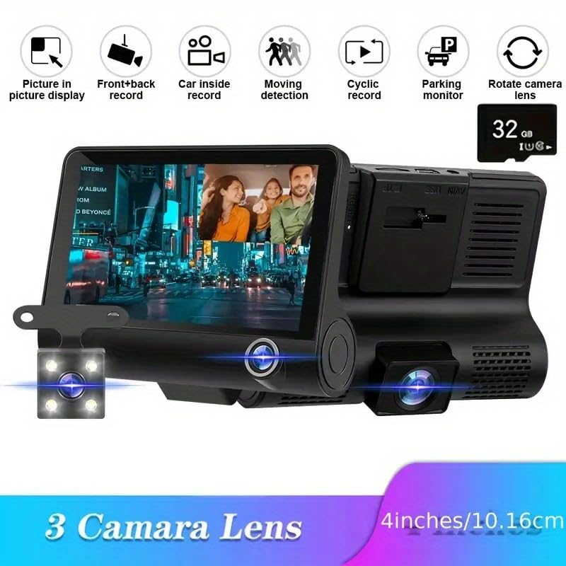 4-inch Three-record Dashcam