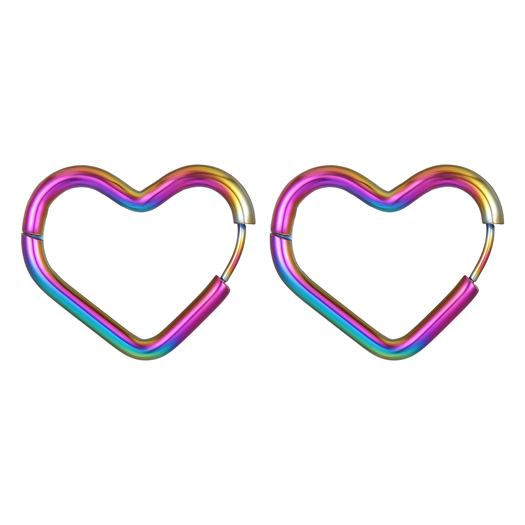 Title 1, Heart-shaped Stainless Steel Ear Clip Trendy Si...