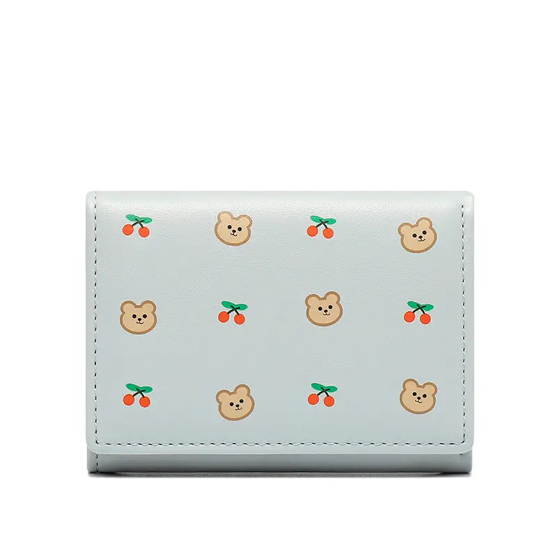Short Wallet Cute Bear Cherry Mini