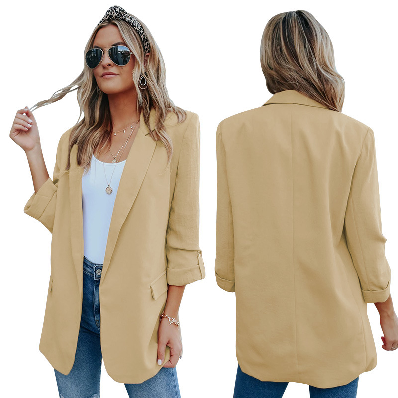 Pure Color Lapel Casual Fashion Small Suit