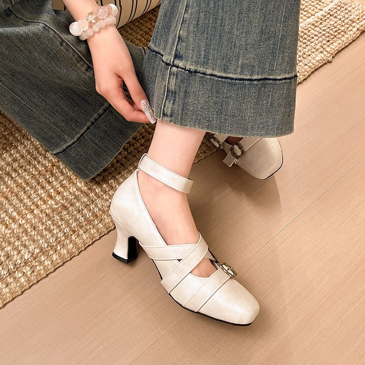 Square Toe Mary Jane Heels, picture 2 of 4