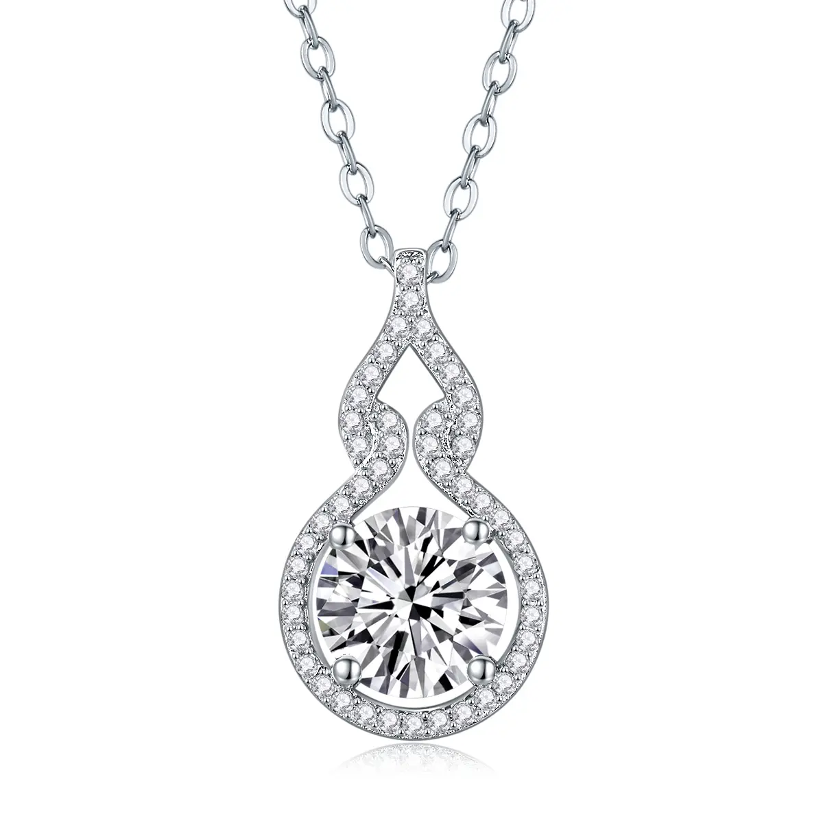 1Curve - A Fashionable And Luxurious Diamond Jewelry Pendant Set With 2-carat Moissanite S925 Sterling Silver And Platinum Plating Prohibit TikTok sales
