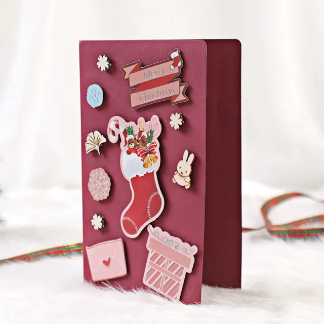 DIY Greeting Card Christmas Creative Handmade Cute Cartoon Message Boots - Shop at LoveMi