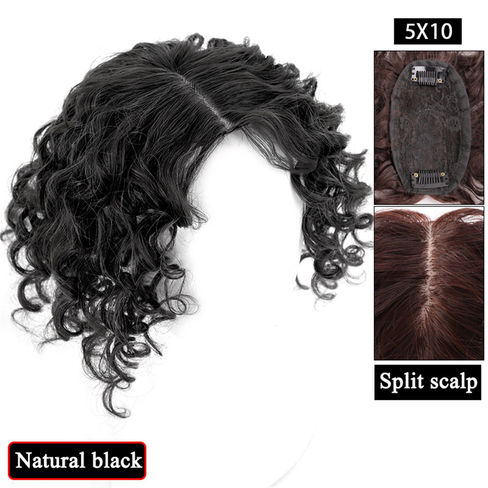 Women's Fashion Simple Curly Hair Wig Set Natural Black - Shop at LoveMi