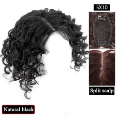 Women's Fashion Simple Curly Hair Wig Set - Natural Black - View 1