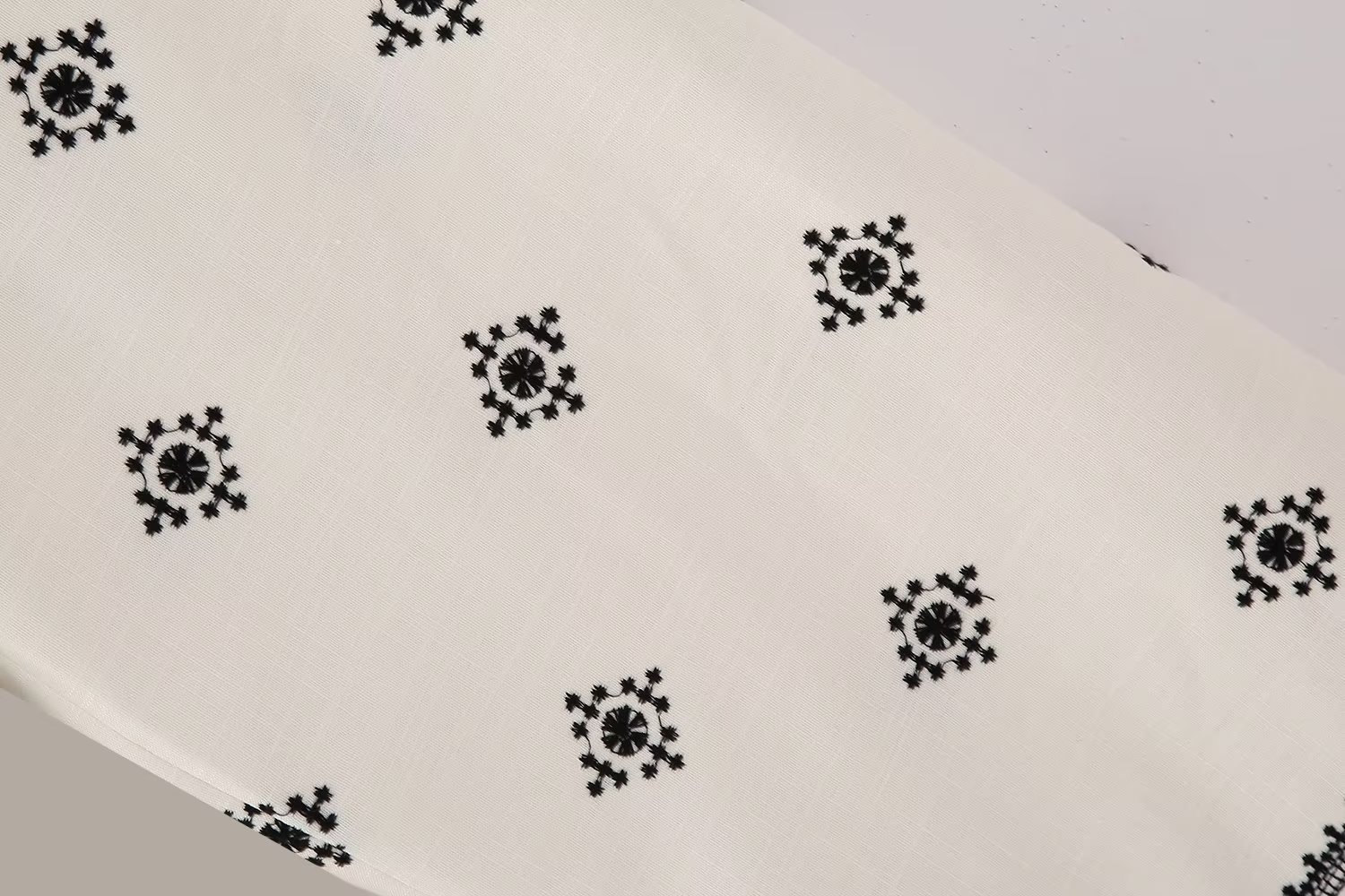 Geometric Embroidery Wide Leg Straight Casual Pants