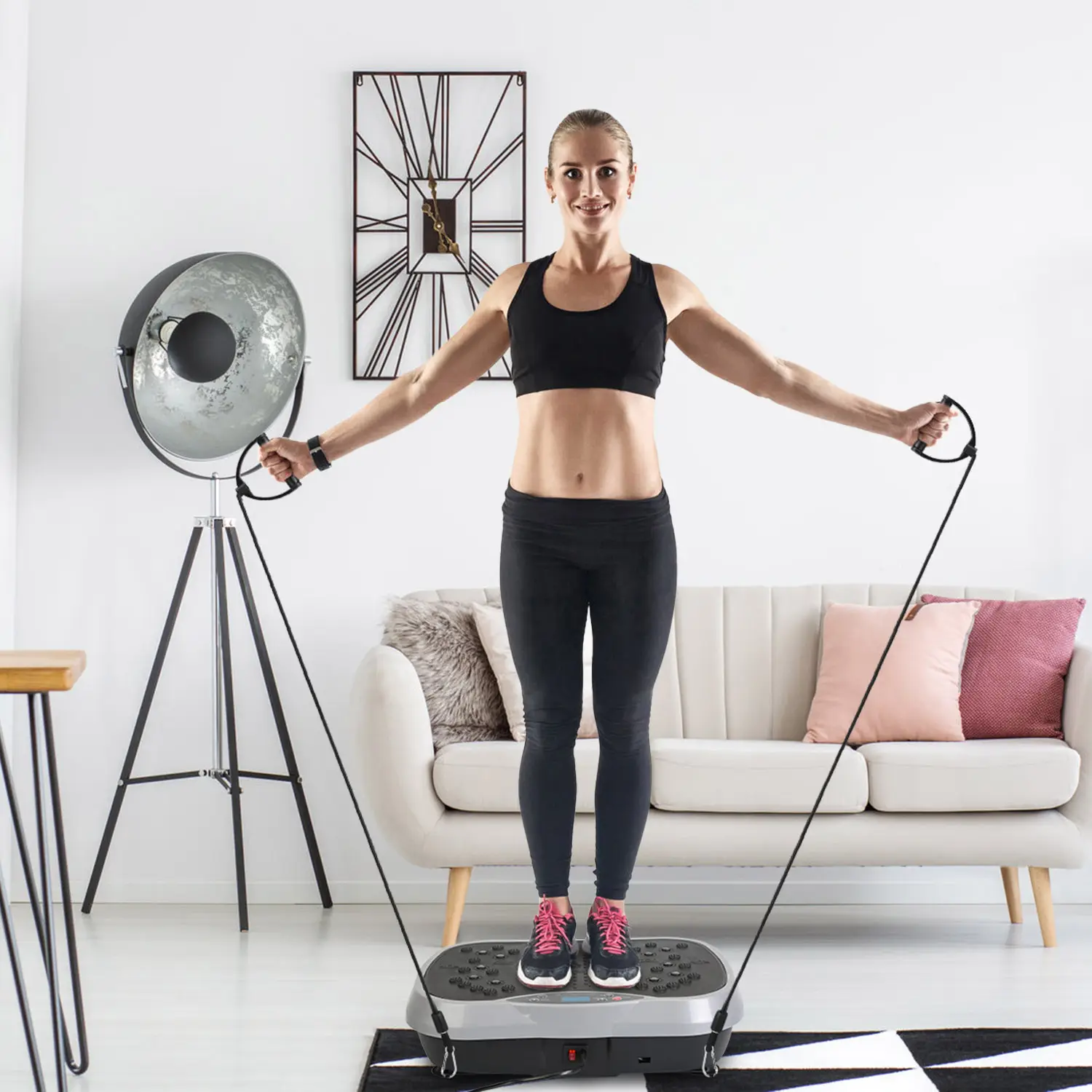 Vibration Exercise Machine With Resistant Bands