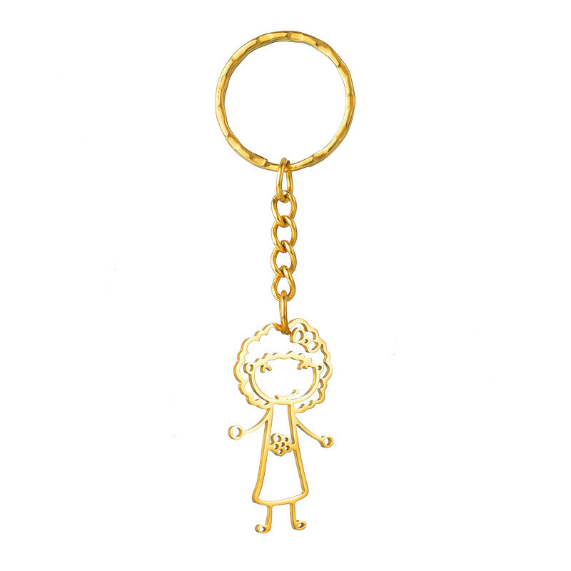 Private Custom Stainless Steel Children's Hand-painted Graffiti Necklace