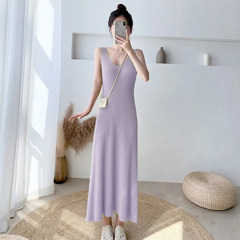 Thin Style With Mid-length Sleeveless Vest Skirt