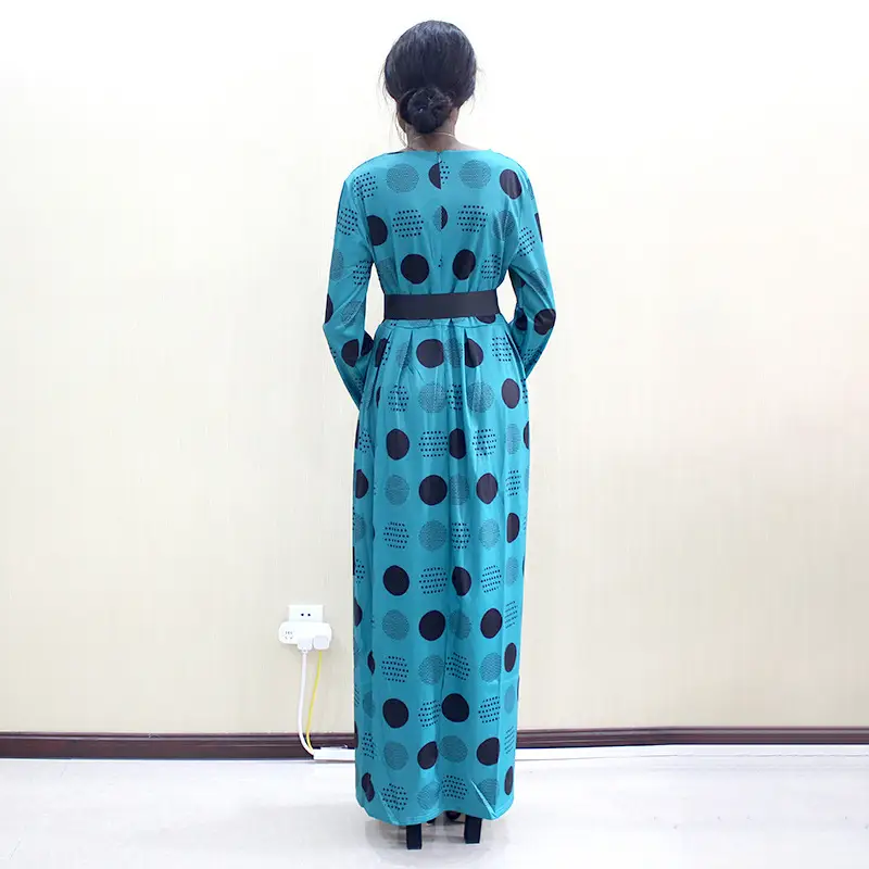 Women's Long-sleeved Polka Dot Print Dress