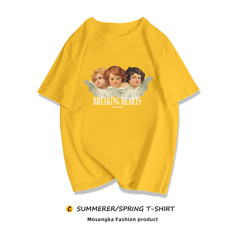 Niche Sweet And Cool T shirt European And American Retro Fat MM Top Turmeric 4Xl - Shop at LoveMi