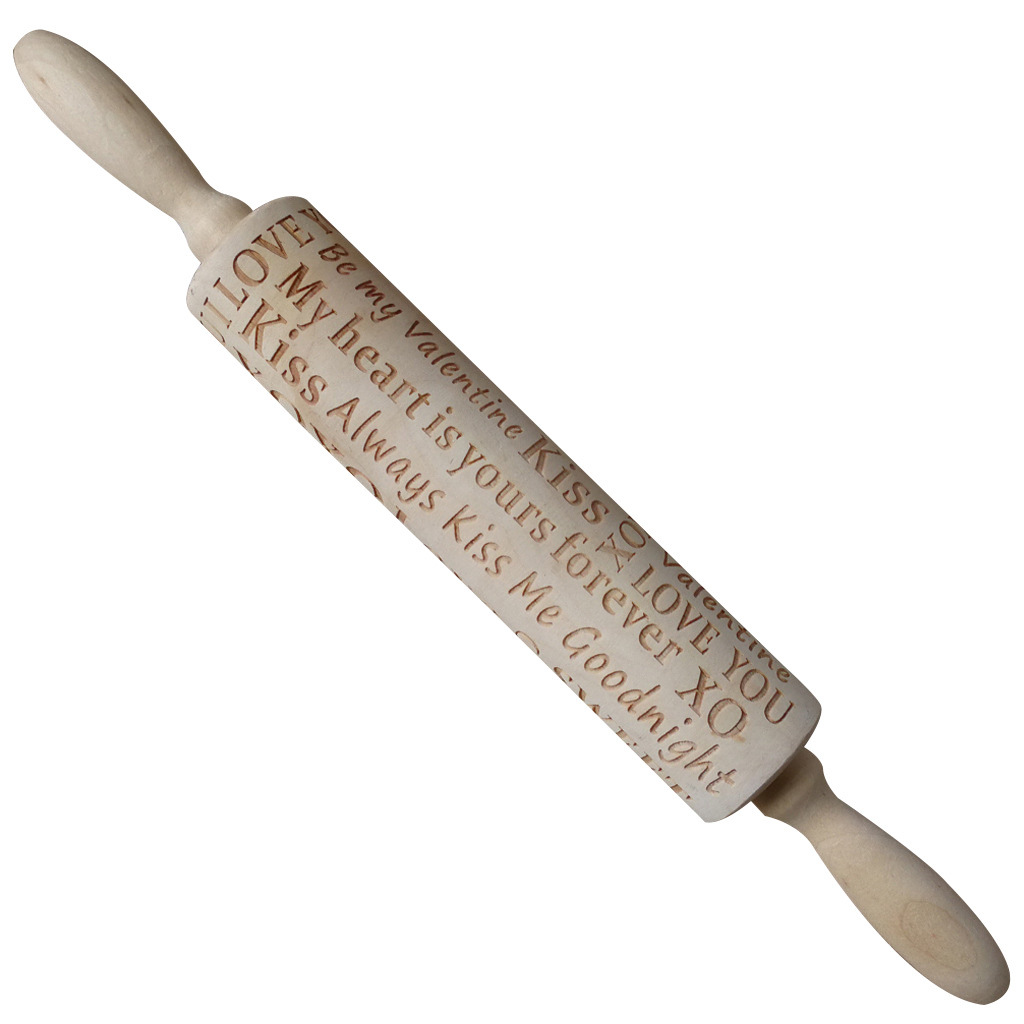 Title 8, Wooden Valentines Day Letters Rolling Pin Engr...