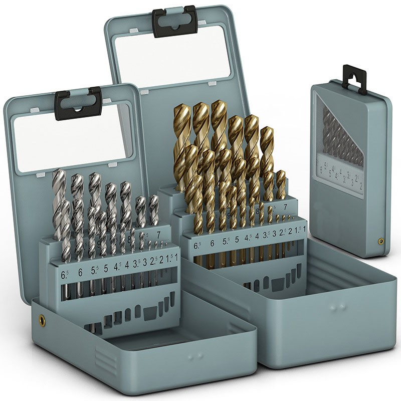 19Pcs HSS Drill Bit Set For Metal, Wood, Plastic With Case 1mm-10mm Bits Hi-Spec