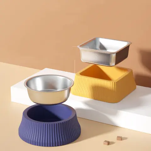 Dog Bowl Dog Food Stainless Steel Anti-overturning Large Pet