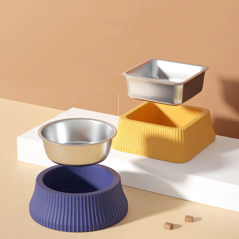 Dog Bowl Dog Food Stainless Steel Anti-overturning Large Pet