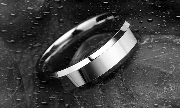 Double Beveled Smooth Solid Couple Ring Titanium Steel Ring