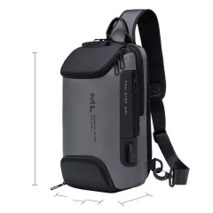 Large Capacity Single Shoulder Messenger Bag Anti-theft Travel - Grey - View 1