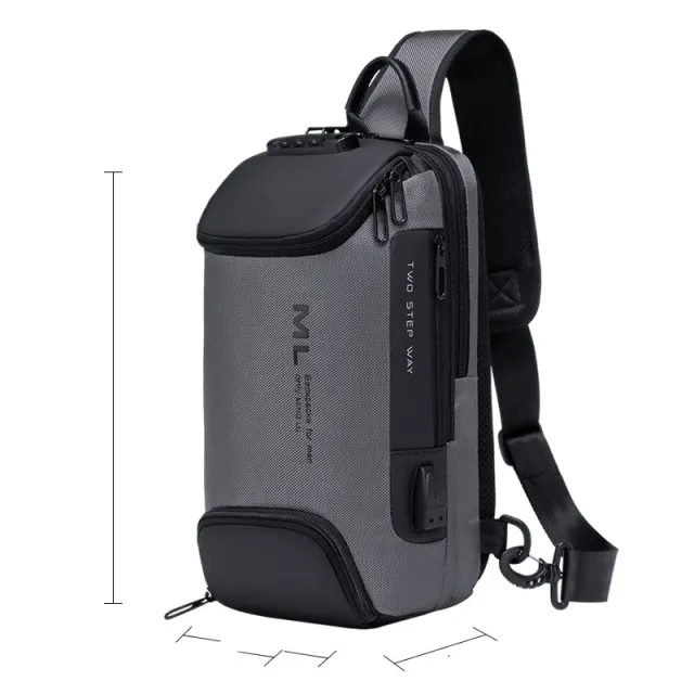 Large Capacity Single Shoulder Messenger Bag Anti theft Travel Grey - Shop at LoveMi
