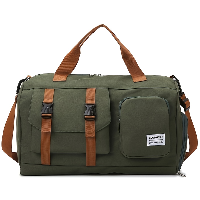 Large Capacity Sports Duffel Bag Gym Bag Tote Travel Bag w Separate Shoe Pocket