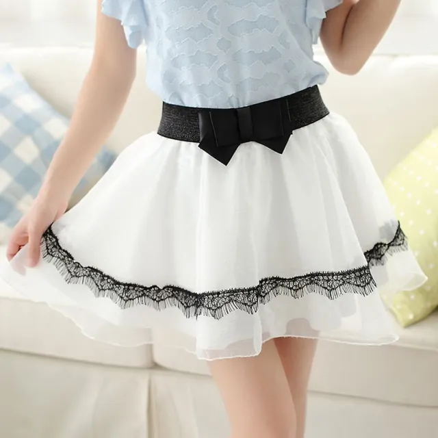 Spring And Summer New High Waist Slim Short Skirt Organza Short Skirtwhite - Shop at LoveMi