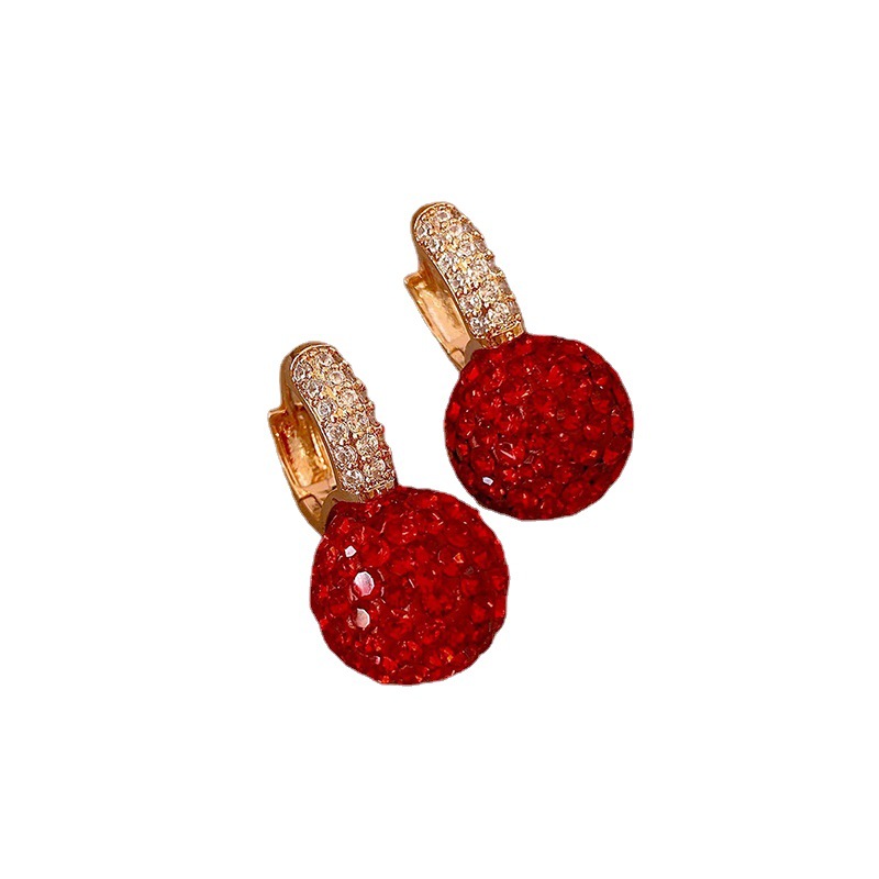 Title 2, Red Earrings Fashion Stud Earrings Korean Tempe...