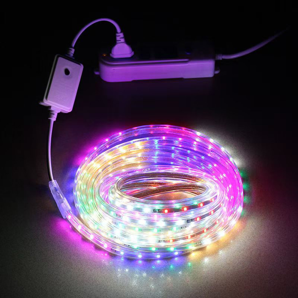 10M RGB LED Strip Lights, 2835 48LEDs M IP67 Waterproof Flexible LED Rope Light, Plug In Button Control Multi Mode Color Changing Light For Home Patio Party Commercial Decoration