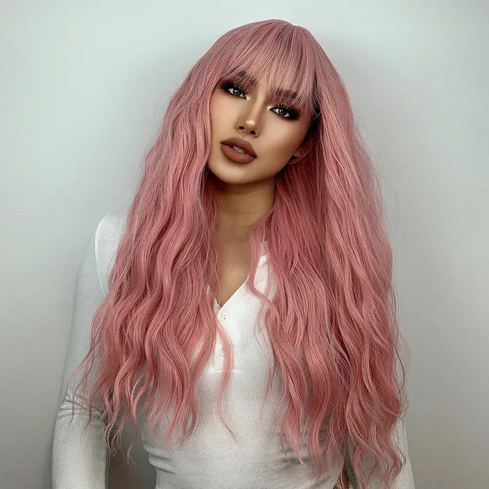Air Bangs Wavy Long Curly Hair Chemical