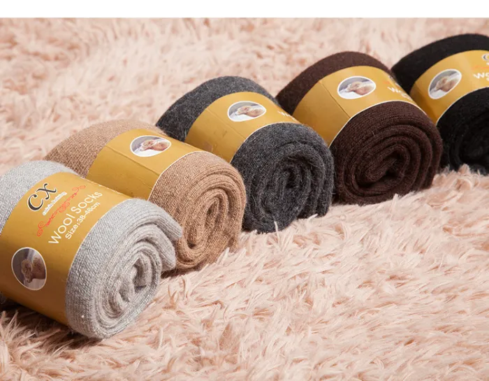 Thick Thermal Winter Socks, Warm Terry-Lined Crew Socks, 5-Pair Pack - detail photo 2