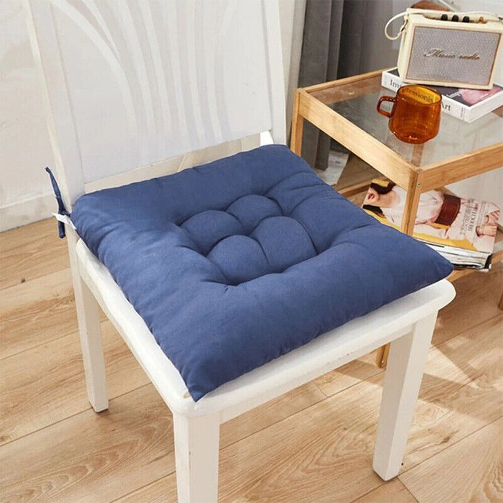 4 Pack Seat Pad Dining Room Garden Kitchen Chair Cushions Tie On Plain UK — image 6