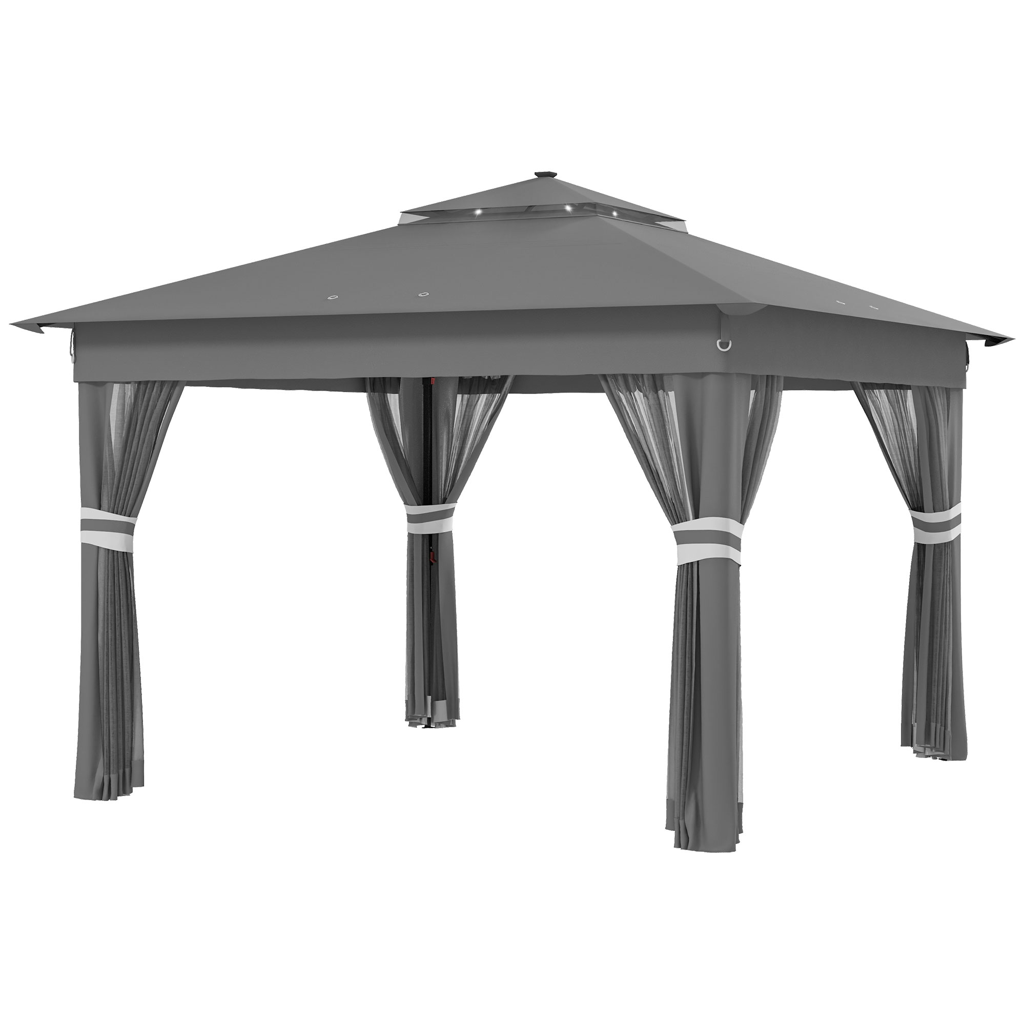 3.36 X 3.36m P Op Up Gazebo Party Tent With Solar-Powered LED Lights — image 10