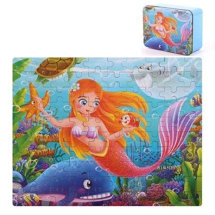 Title 7, 100pcs Puzzle Iron Box Children