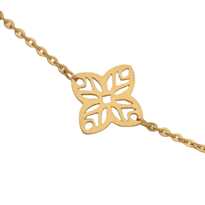 Women's Hollow Four-leaf Clover Stainless Steel Bracelet