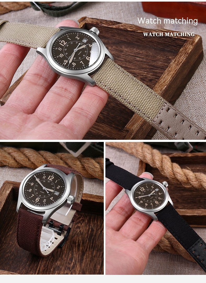 Title 4, Sports Canvas Cowhide Watch Strap