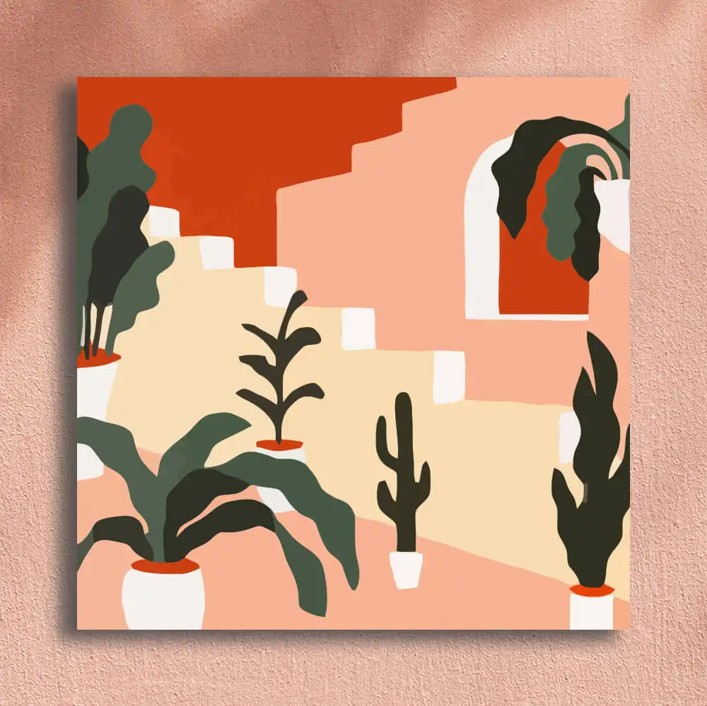 Art Retro Greek Garden Canvas Painting Belt