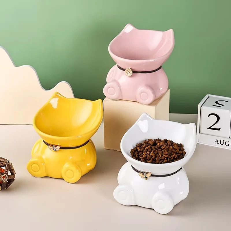 Gamelle chat en céramique surélevée — Protège la nuque 3