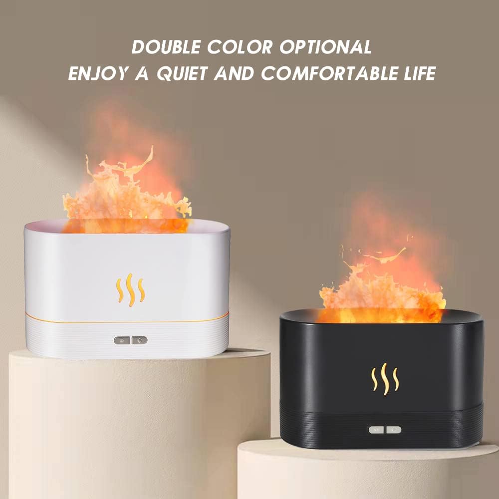 Flame Air Diffuser Humidifier Upgraded Scent Diffuser For Essential Oils Ultrasonic Aromatherapy Fire Mist Humidi With 2 Brightness Auto-Off Function For Room Home Office