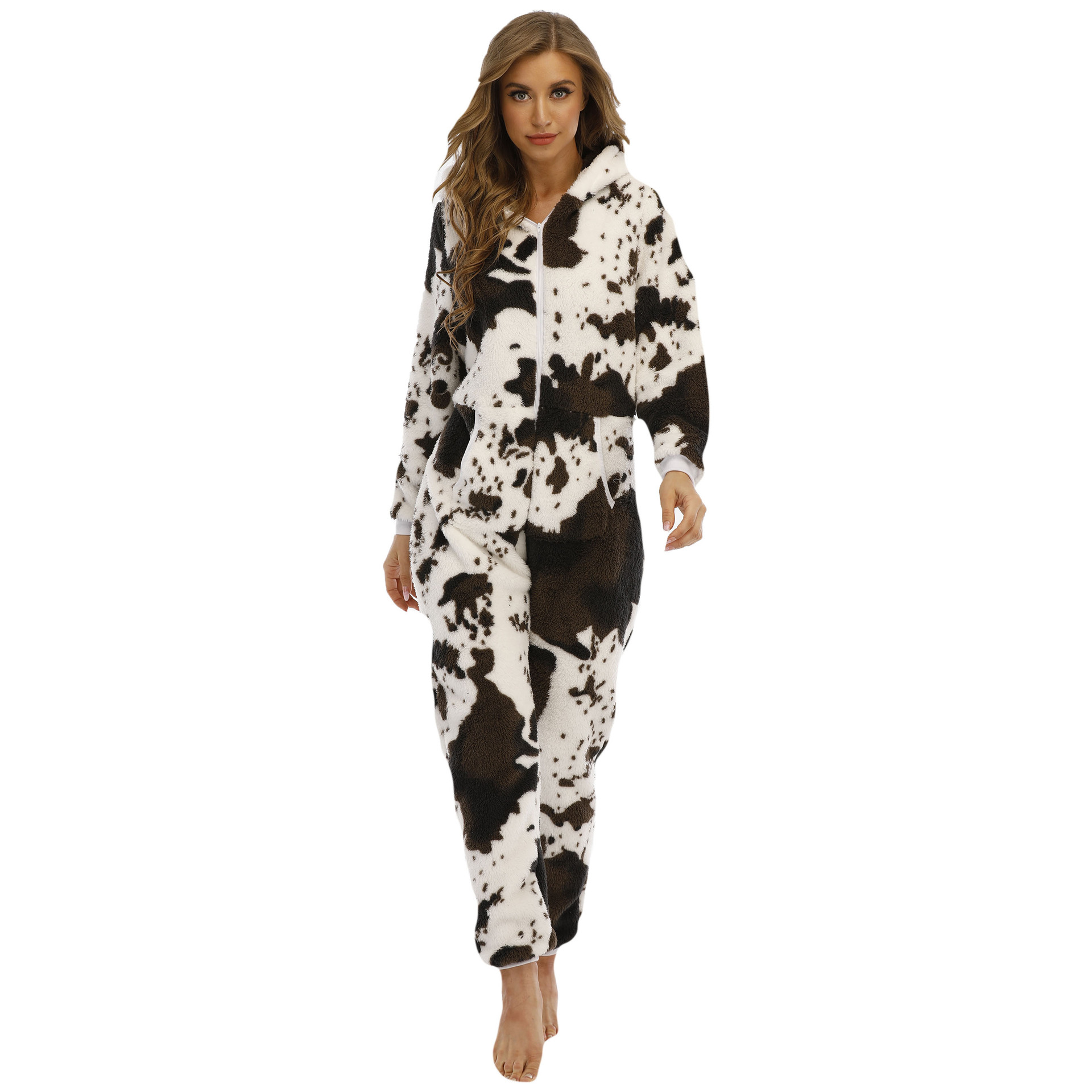 Cow Thickened Double Sided Fleece Suit
