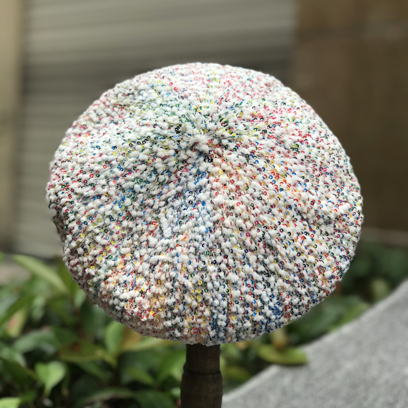 Title 5, Color sequins beret women summer thin Korean hat