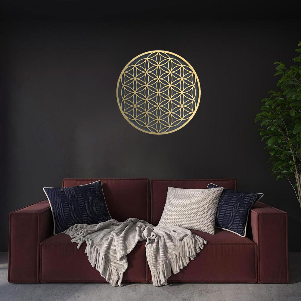 Zen Lotus Metal Wall Art Boho Chic Floral Hanging For Living Room Bedroom
