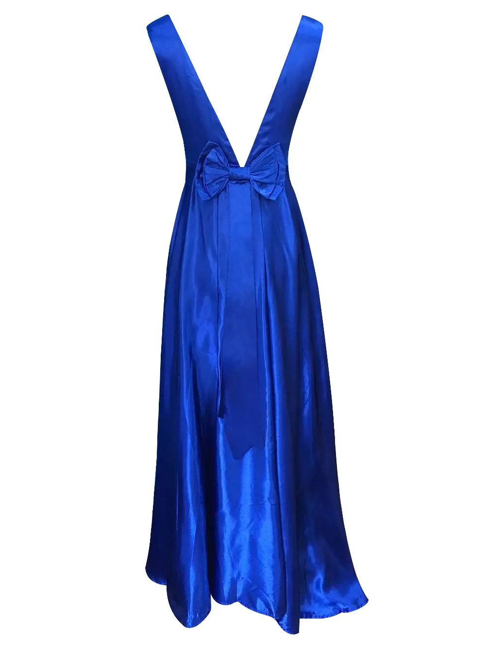 Deep V Neck Sleeveless Backless Bow Ball