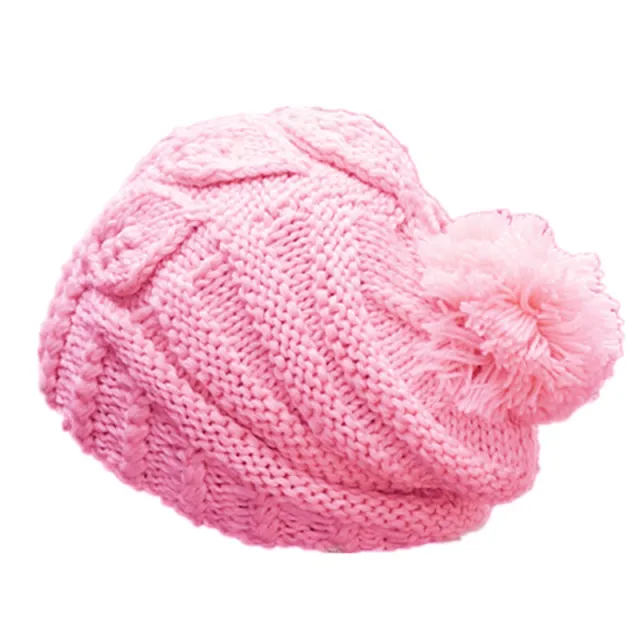 Women's Fashion Warm Solid Color Sweater Hat Pink - Shop at LoveMi