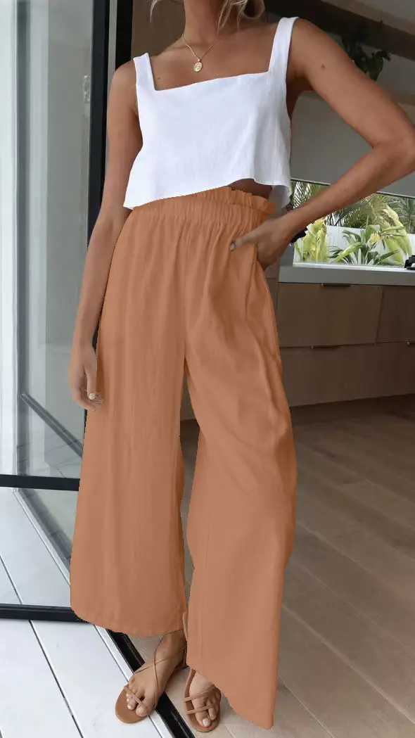 Women's High Waist Wide Leg Pants Loose Multicolor