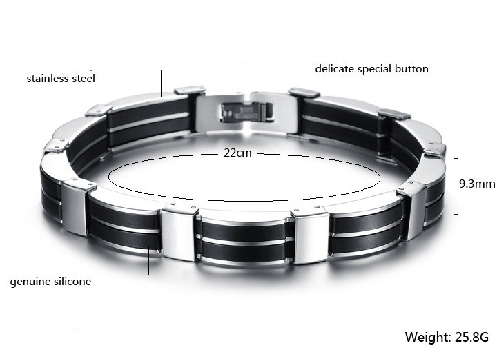 Men's Silicone Titanium Steel Bracelet